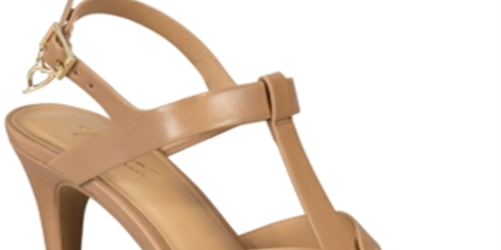 Thalia Sodi Verrda Palmilha Acolchoada Salto Plataforma Sandálias Femininas Bege Tamanho 10,5M