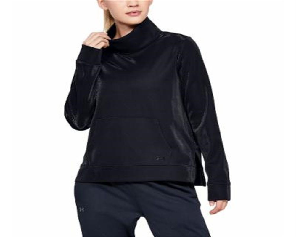 Moletom feminino Under Armour Mock Mirage de lã sintética, preto, tamanho X-S