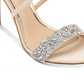 Sapatos femininos Jewel Badgley Mischka com tira no tornozelo e bico aberto, dourados, tamanho 9 M
