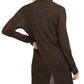 Cardigan metálico canelado feminino Alfani, preto, tamanho X-S