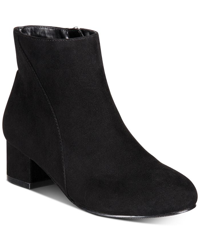 Botas femininas de camurça FloriannL com bico amendoado e salto alto, da INC International Concepts, tamanho 1,5, pretas
