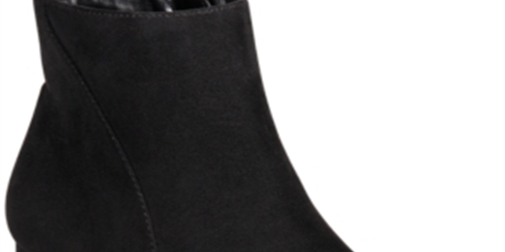 Botas femininas de camurça FloriannL com bico amendoado e salto alto, da INC International Concepts, tamanho 1,5, pretas