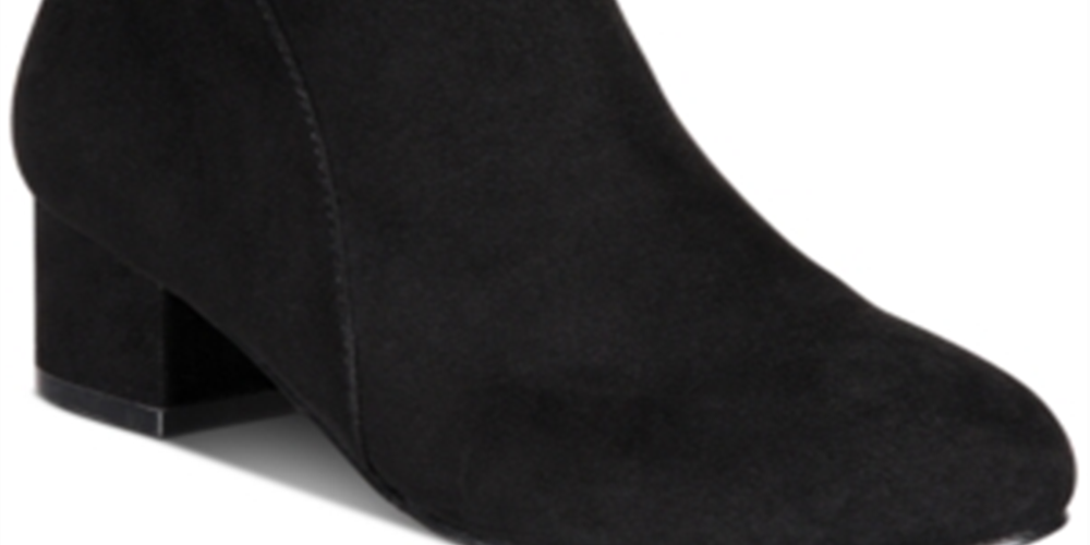 Botas femininas de camurça FloriannL com bico amendoado e salto alto, da INC International Concepts, tamanho 1,5, pretas