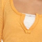 Blusa feminina de manga comprida com decote em V, laranja, tamanho pequeno, Free People
