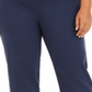Calça feminina plus size com cadarço e fecho no tornozelo JM Collection, azul, tamanho 26W