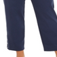 Calça feminina plus size com cadarço e fecho no tornozelo JM Collection, azul, tamanho 26W