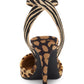 Jessica Simpson Feminino Animal Print Tira Elástica No Tornozelo Acolchoado Perinna Bico Fino Stiletto Slip On Vestido Sapatos Marrom Tamanho 7,5 M