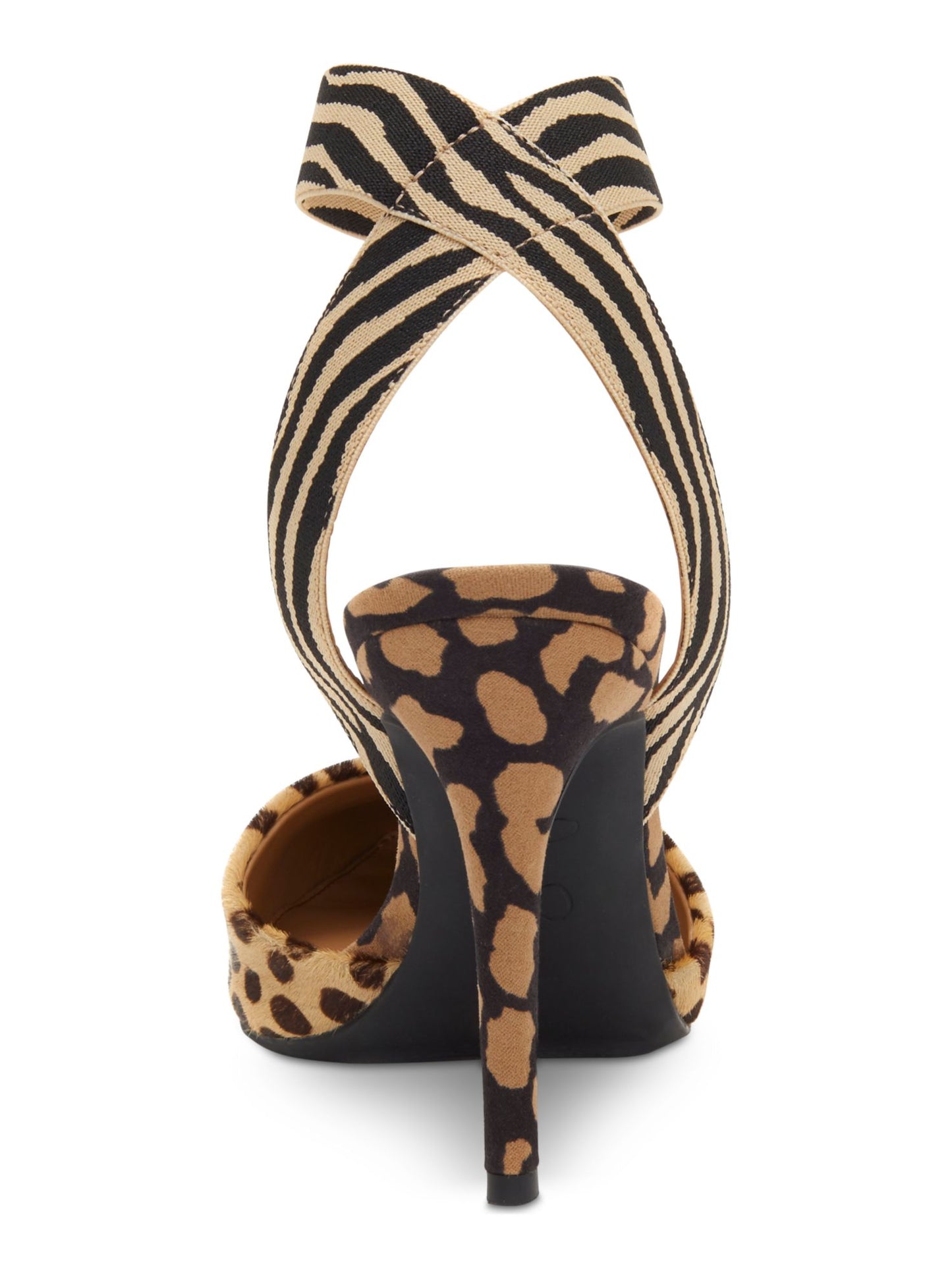 Jessica Simpson Feminino Animal Print Tira Elástica No Tornozelo Acolchoado Perinna Bico Fino Stiletto Slip On Vestido Sapatos Marrom Tamanho 7,5 M