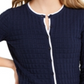 Cardigan texturizado feminino Charter Club com botões, azul, tamanho pequeno