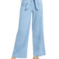 Calça casual feminina INC International Concepts com amarração frontal e perna larga, azul, tamanho 2