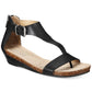 Sandálias femininas Kenneth Cole Reaction, bico redondo, fivela, gladiador, pretas, tamanho 7,5 M