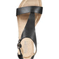 Sandálias femininas Kenneth Cole Reaction, bico redondo, fivela, gladiador, pretas, tamanho 7,5 M