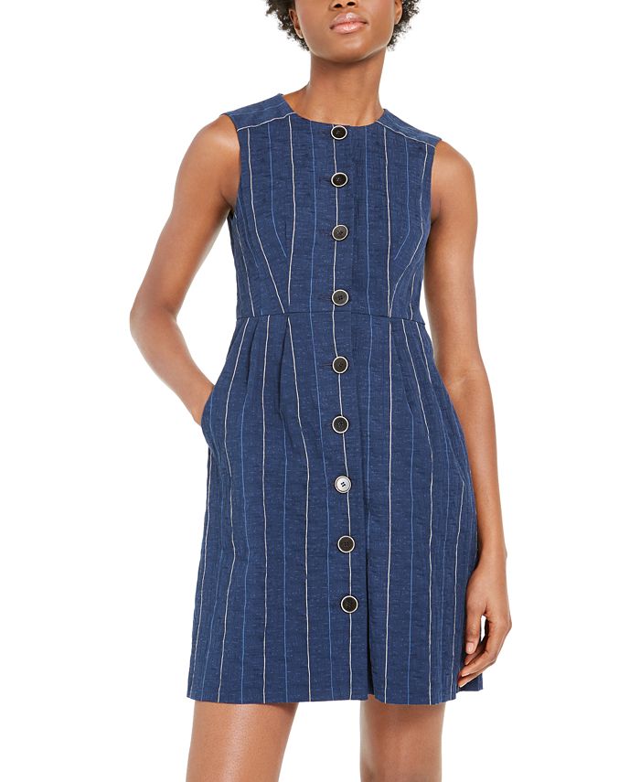 Vestido tubinho jeans listrado Nanette Lepore feminino, azul, tamanho 2