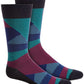Meias sociais masculinas de microfibra geométricas Perry Ellis Portfolio, tamanho regular, azul