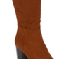 Botas femininas Kenneth Cole Reaction com zíper ajustável e conforto Corie, bico redondo, salto bloco, marrom, tamanho 8 M