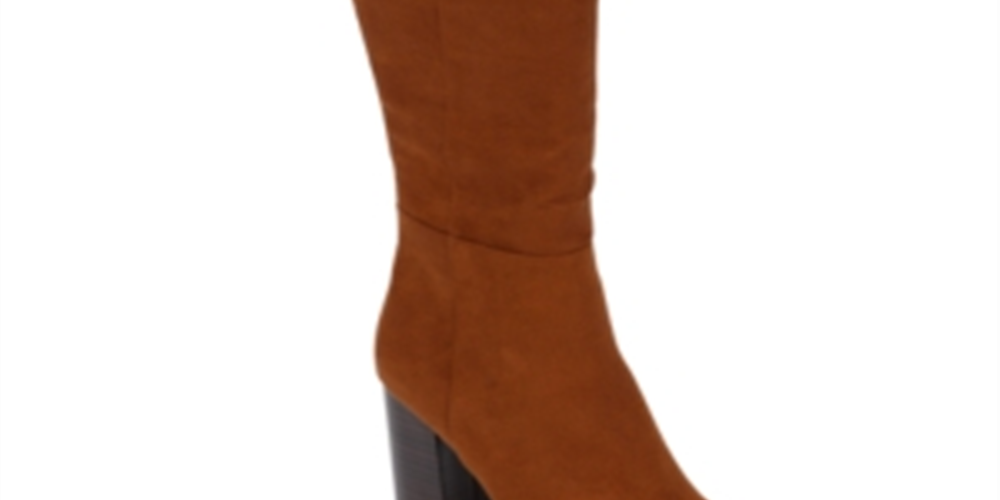 Botas femininas Kenneth Cole Reaction com zíper ajustável e conforto Corie, bico redondo, salto bloco, marrom, tamanho 8 M