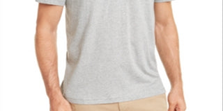 Camisa masculina Heather Henley Club Room cinza tamanho M