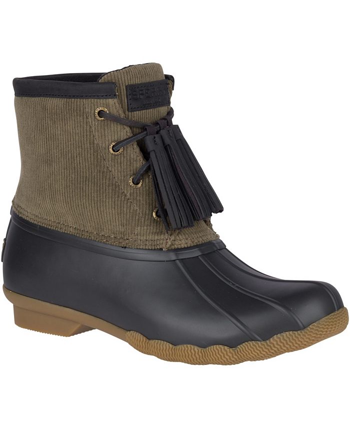 Bota feminina Sperry Sider Saltwater com borla, tamanho 9 M, vinho