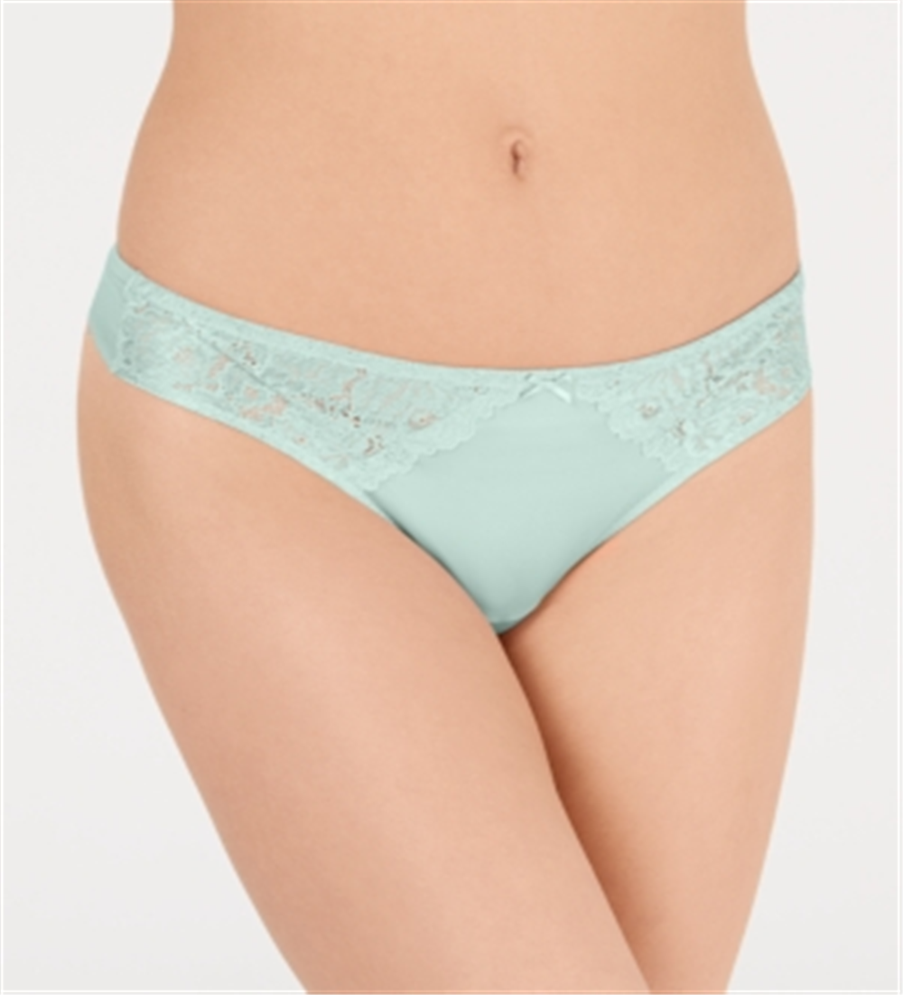 INC International Concepts Tanga feminina de renda lisa azul tamanho extragrande