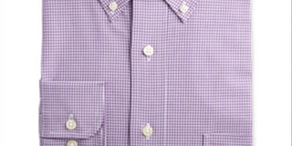 Camisa social masculina Club Room Classic Regular Fit Performance Mini Gingham Roxa Tamanho 16X34X35