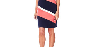 Connected Women's Sleeveless Vertical Stripe Sheath Dress Black Size 10 P