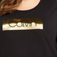 Calvin Klein Plus Logo Print Sweatshirt Feminino Preto Tamanho 3X