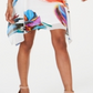 Vestido trapézio estampado de chiffon Robbie Bee para mulheres - Branco, tamanho 10 P