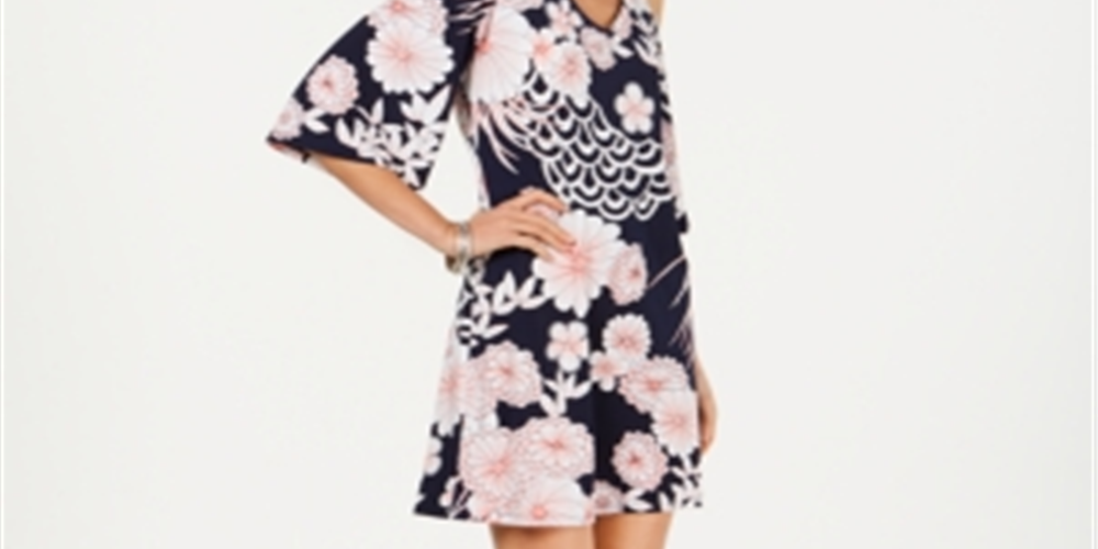 Vestido floral feminino com ombros descobertos, rosa, tamanho 10 P