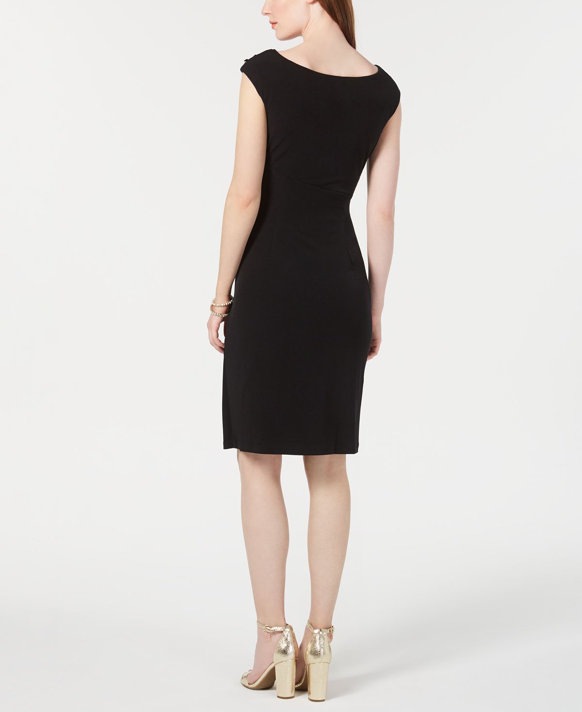 Vestido feminino bordado floral Connected Apparel, preto, tamanho 8, pequeno