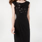 Vestido feminino bordado floral Connected Apparel, preto, tamanho 8, pequeno