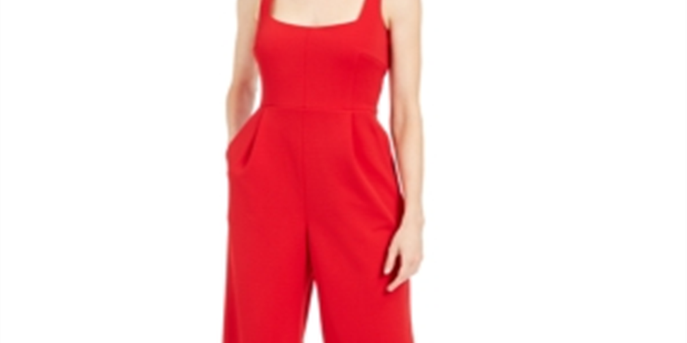 Macacão Calvin Klein Feminino Sem Mangas Decote Quadrado Vermelho Tamanho 2