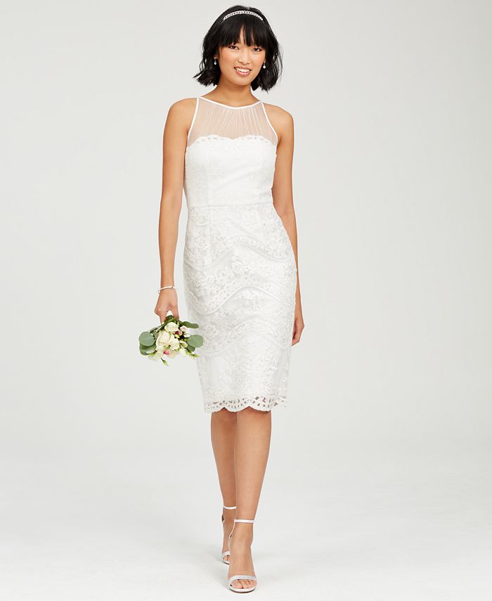 Vestido tubinho floral bordado Adrianna Papell feminino, branco, tamanho 2