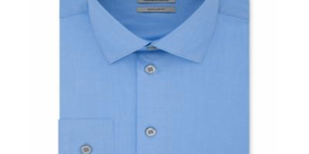 Camisa social masculina Kenneth Cole Regular Fit Solid Azul Tamanho G