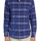 Camisa xadrez masculina Tommy Bahama com botões, tamanho grande, azul