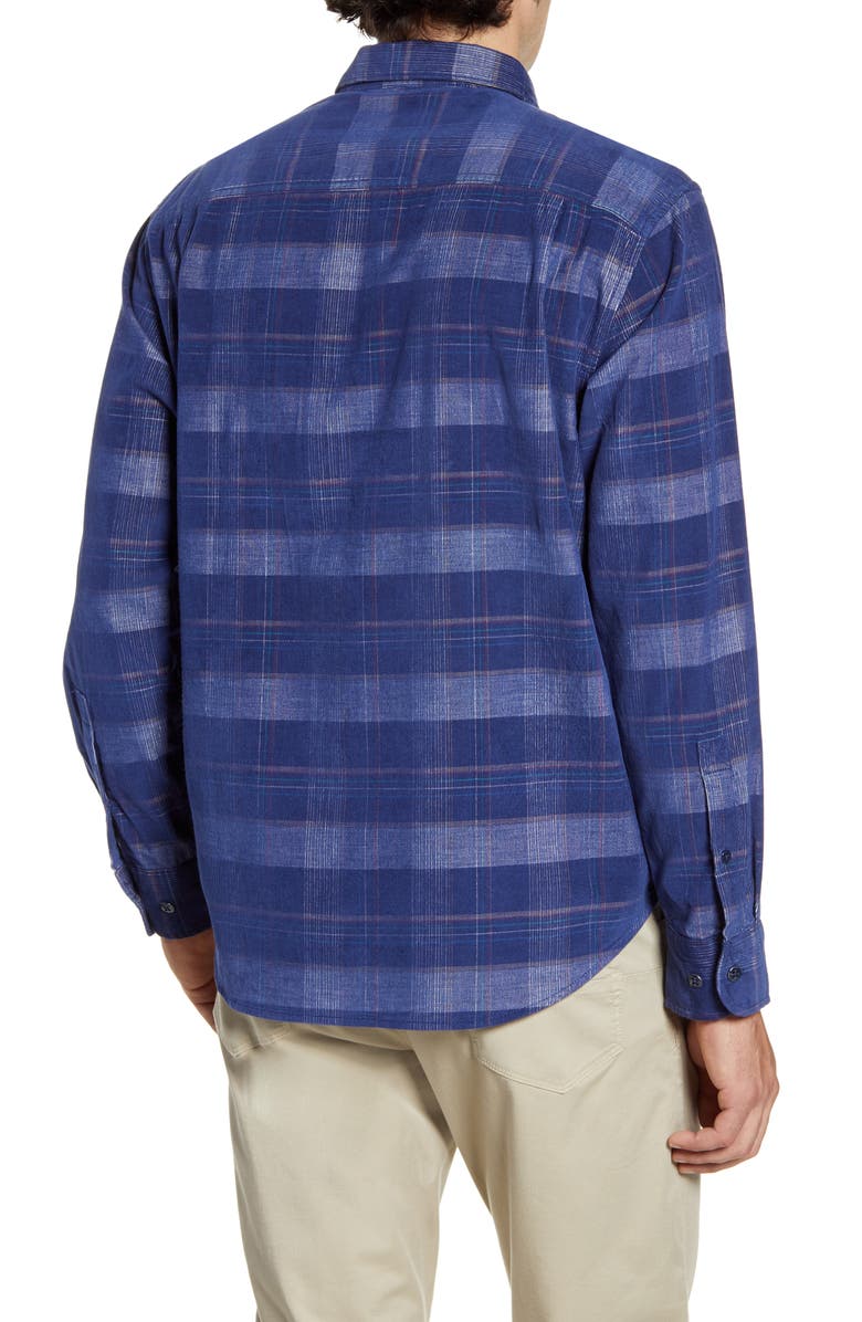 Camisa xadrez masculina Tommy Bahama com botões, tamanho grande, azul