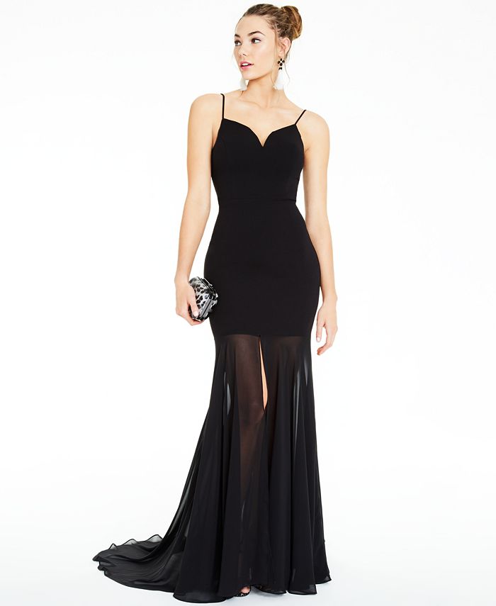 Vestido de noite longo sem mangas feminino B Darlin, preto, tamanho 5-6