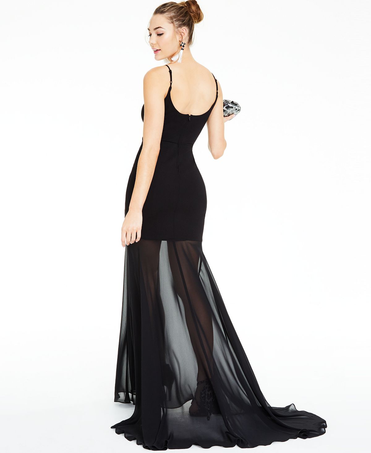 Vestido de noite longo sem mangas feminino B Darlin, preto, tamanho 5-6
