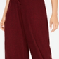 Calça casual feminina Hippie Rose com nervuras e pernas largas, vermelha, tamanho médio