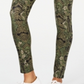 Leggings elásticas florais femininas Planet Gold, verde, tamanho M