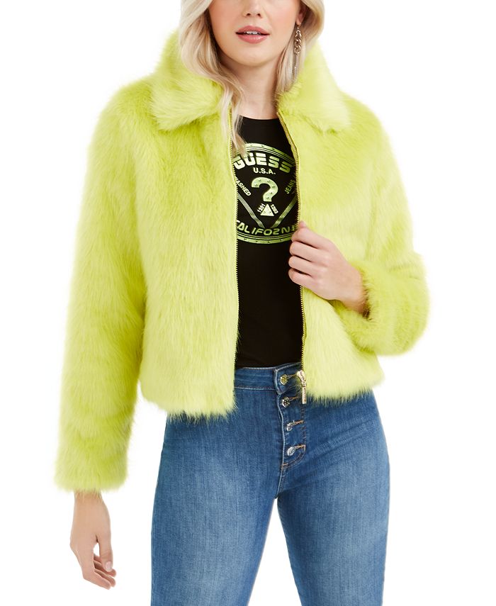 Jaqueta Guss Acid Queen Faux Fur Feminina Verde Tamanho Grande