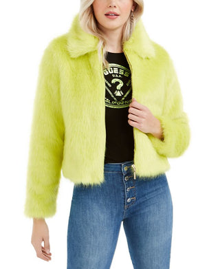 Jaqueta Guss Acid Queen Faux Fur Feminina Verde Tamanho Grande