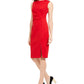 Vestido Calvin Klein Feminino com Babados Laterais Vermelho Tamanho 6