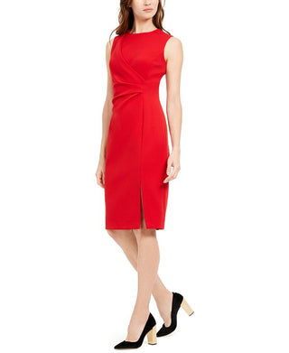 Vestido Calvin Klein Feminino com Babados Laterais Vermelho Tamanho 6