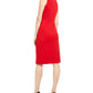 Vestido Calvin Klein Feminino com Babados Laterais Vermelho Tamanho 6