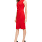 Vestido Calvin Klein Feminino com Babados Laterais Vermelho Tamanho 6
