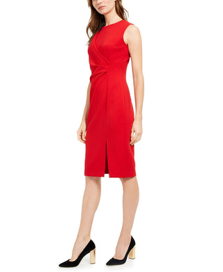 Vestido Calvin Klein Feminino com Babados Laterais Vermelho Tamanho 6