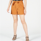 Shorts de crepe com cinto Bar III feminino marrom tamanho 14
