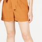 Shorts de crepe com cinto Bar III feminino marrom tamanho 14