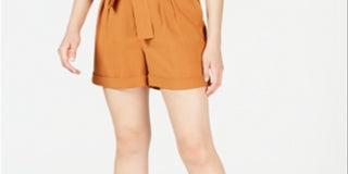 Shorts de crepe com cinto Bar III feminino marrom tamanho 14