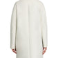 Casaco longo de inverno feminino DKNY para clima frio, branco, tamanho médio